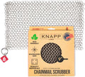 Knapp Made CM Scrubber 9"x6" Small Ring Cast Iron Scrubber - Cast Iron Cleaner for Hard Anodized Cookware, Pre-Seasoned Pans, Dutch Ovens, Iron Pans, Grills and Skillet. Chain Mail Scrubber Cast Iron
