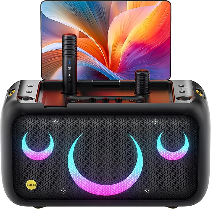 Karaoke Machine for Adults, with Lyrics Display Built-in 13.3" Screen, Truly All in One Karaoke Machine with 2 Wireless Microphone (Hidden & Self Charging), 460W Bluetooth Speaker for Party, TV