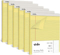 ViVin Legal Pads 8.5 x 11 Inch, Wide Ruled Note Pads, 6 Pack, 50 Sheet/Pad, Notepads for Office Home School, 300 Sheets, Perforated Writing Pads, Canary Yellow Paper