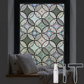 DKTIE Static Cling Decorative Window Film with Installation Tools Non Adhesive Privacy Film Stained Glass Window Film for Bathroom Shower Door Heat Cotrol Anti UV 17.7 x 118.1 Inch