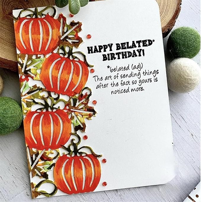 Mvchifay Cutting Dies for Card Making Metal Die-Cuts Scrapbooking Tool Hollow Frame DIY Craft Punch Template Embossing for Paper Album Decor (Pumpkin frame-14.5x11.1cm)