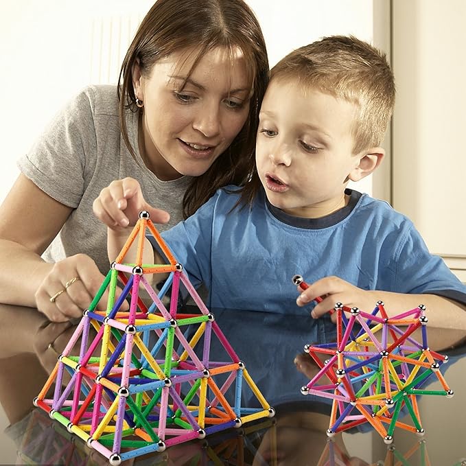 160 Pcs Magnet Building Sticks Kids Toys, Lengthen Magnetic Construction Building Blocks Set 3D Brain Training Learning Educational DIY STEM Toys