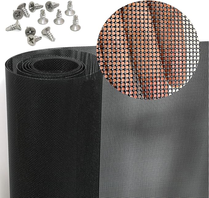 304 Stainless Steel Mesh Screen, 14 Mesh 304 Stainless Steel Security Screen, PVC Coated Heavy Duty 47inch x 118 inch Wire Mesh Window Screen Hardware Cloth Sturdy Metal Mesh Door Security Screen Mesh