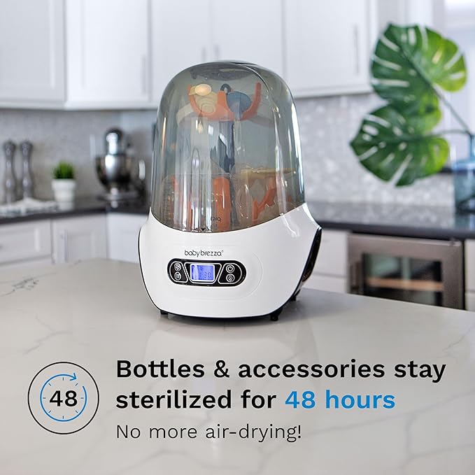 Baby Brezza Baby Bottle Sterilizer and Dryer Machine – Electric Steam Sterilization - Universal Fit - Pacifiers, Glass, Plastic, and Newborn Feeding Bottles