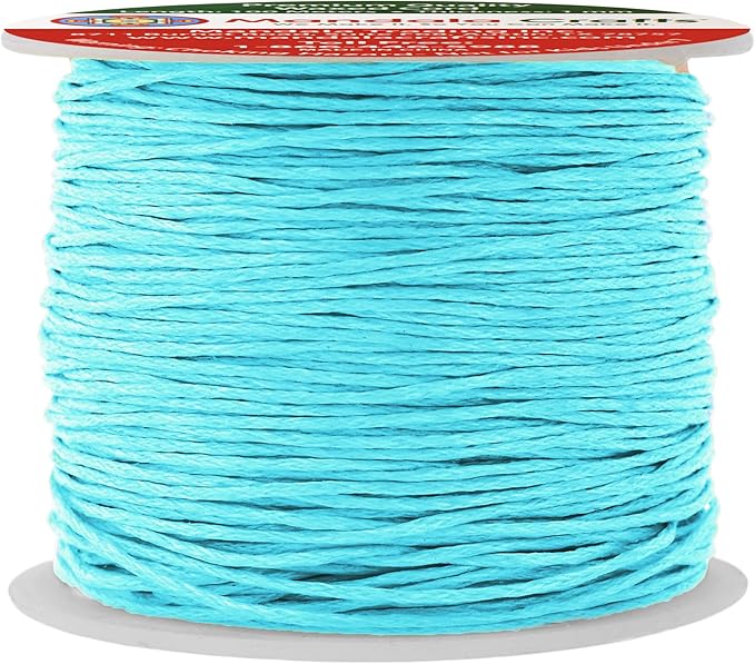 Mandala Crafts 1mm 109 Yards Turquoise Cotton Waxed Cord for Jewelry Making Bracelet Cord Waxed String - Beading String Thread Jewelry Cords for Necklaces String