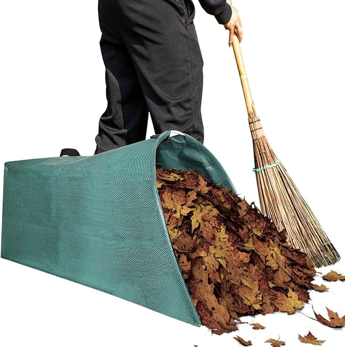 Leaf collector,Heavy leaf pick up tools,Foldable yard waste bag,Large Yard Dustpan-Type Leaf Bags,Reusable Lawn and Leaf Garden Bag with Reinforced Carry Handles (200L)