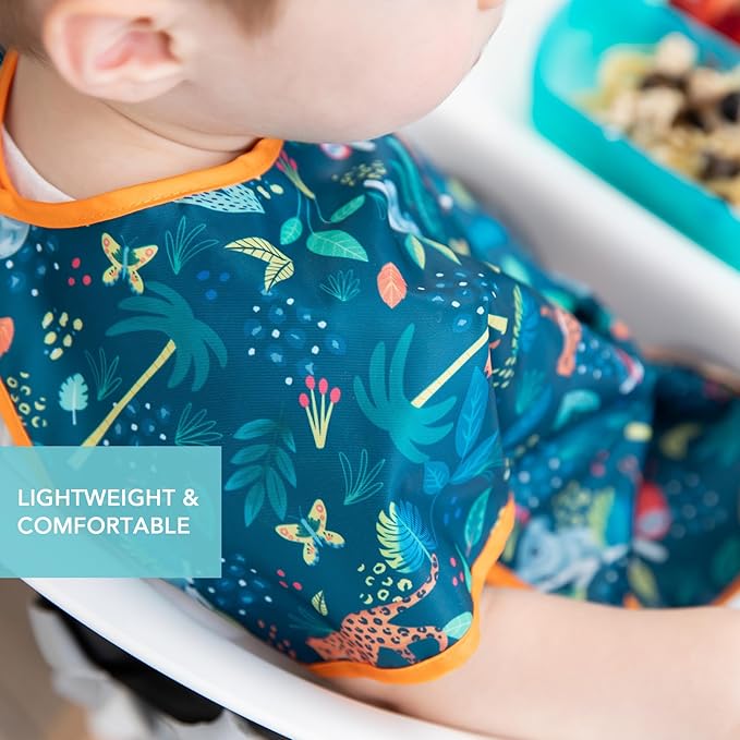Bumkins Bibs - Toddler Bibs, Waterproof, Large for 1-3 Years, Short Sleeve