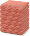 Homaxy 100% Cotton Waffle Weave Kitchen Dish Towels, Ultra Soft Absorbent Quick Drying Cleaning Towel, 13 x 28 Inches, 6-Pack, Coral