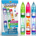 YoYa Toys Liquipen - Liquid Motion Bubbler Pen Toy (3 Pack) - 3 Colors - Colorful Timer Pens for Focus, Stress & Anxiety Relief - Fun Desk Fidget Toy for School & Office - Great Gift for Kids & Adults