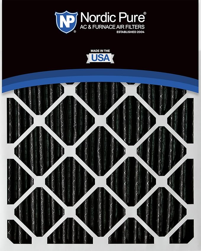 Nordic Pure 20x25x2 (Actual Size: 19 1/2 x 24 1/2 x 1 3/4) Furnace Air Filters MERV 12 Pleated Plus Carbon 3 Pack