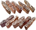 Royal Kraft Fabric Wooden Stamps Creative Border Pattern Printing Blocks (Set of 10) Htag2159