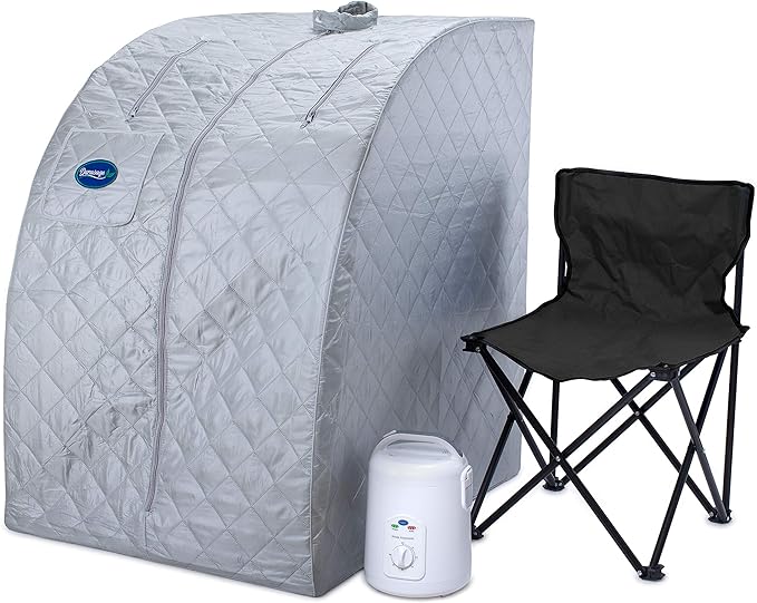 Durasage Portable Steam Sauna for Home - Personal Full Body Detox Sauna Tent with 800W Steam Generator, 60-Min Timer, Foldable Design & Chair for Relaxation