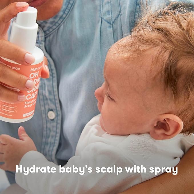 Frida Baby Cradle Cap Treatment, Cradle Cap Shampoo for Babies + Flake Fixer Scalp Spray, Cradle Cap Kit Soothes Baby's Scalp, Prevents Dryness and Flakes