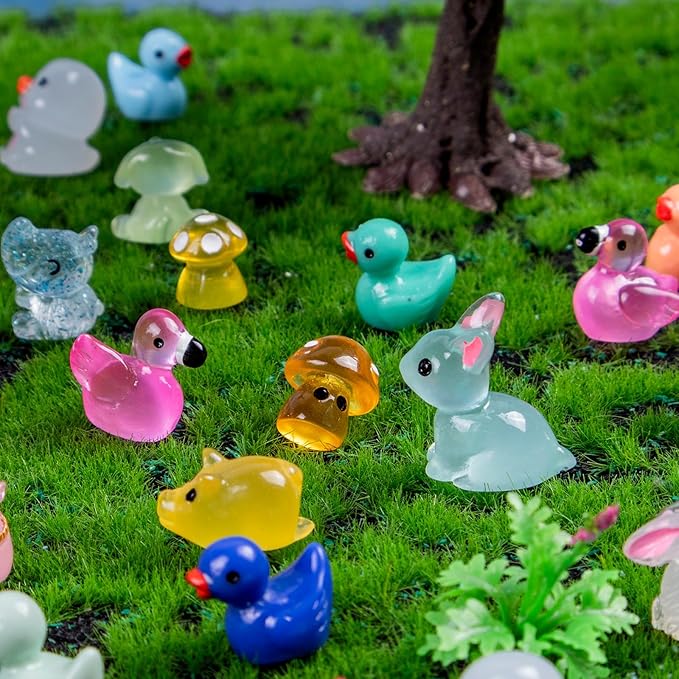 240 Pcs Mini Resin Animals Variety Tiny Animals Figures Miniature Little Small Animal Figurines Bulk for Micro Fairy Garden Landscape Accessories Hide Crafts Decor Aquarium