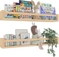 Heimlove 32 Inch Nursery Floating Shelves, Wood Nursery Book Shelves for Wall, Wall Bookshelf for Kids Solid Wood Wall Mounted Shelves for Books,Toys and Decor Storage, Set of 2