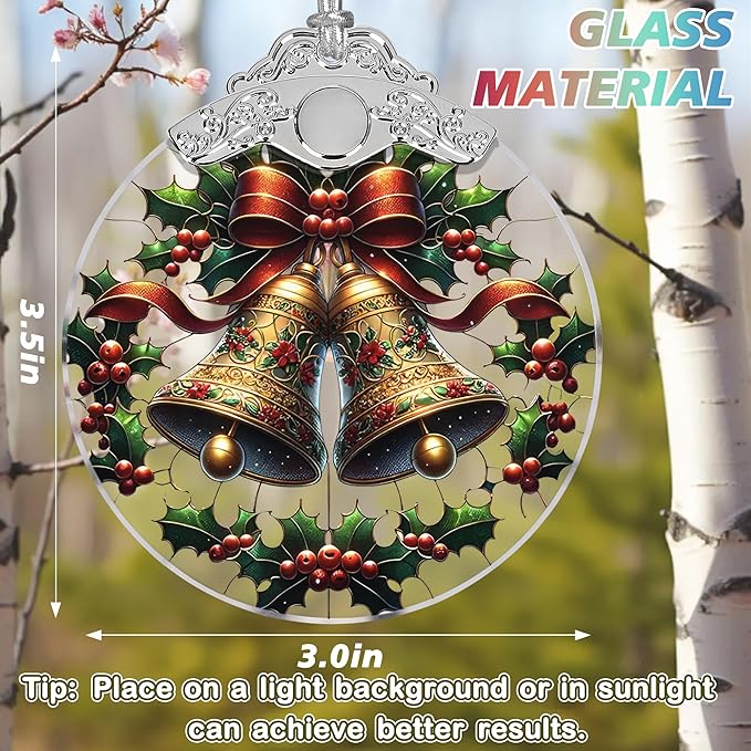 Bell Stained Glass Orament - Christmas Ornament - Christmas Decorations for Tree - Holiday Present ldeas - Gift Exchange