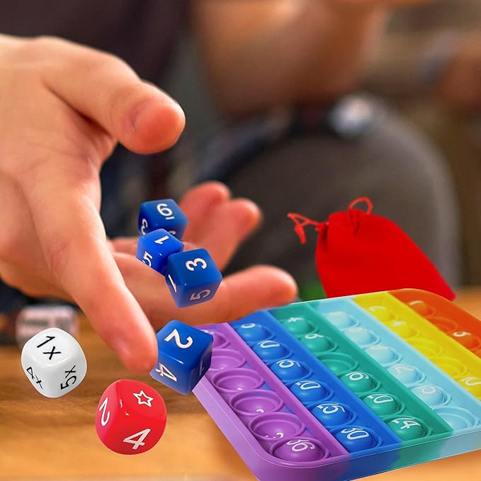 Matrix Dice Game – Pop-and-Play Bubble Pad Educational Math Dice Game – Fun Math Games for Kids 8–12, Teens, Adults, and Seniors – Ideal for Classrooms and Family Board Game Night for 2-4 Players