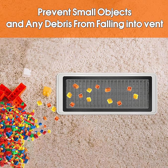 Floor Register Vent Cover, 4"x10" Magnetic Air Vent Screen Mesh Covers for Home Floor/Wall/Ceiling Registers Air Vent Filters, Black (4 Packs)