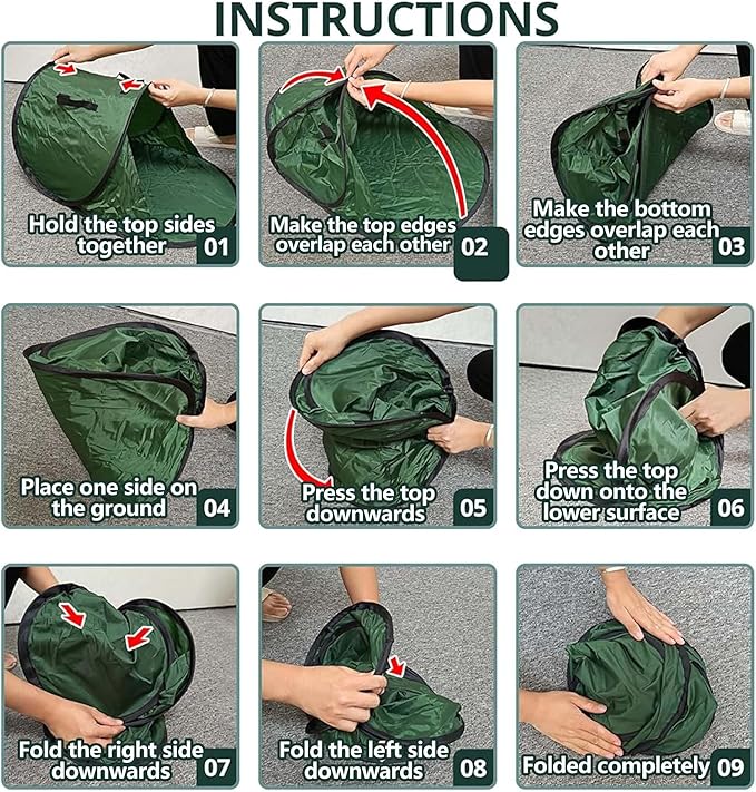 150 Gallon Foldable Pop Up Leaf Collector, Leaves Pickup and Loader Bag, Lawn Portable Leaf Bags for Cleaning Up Garden Weeds Branches Waste Trash
