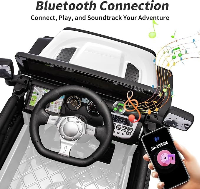 12V Kids Ride on Car Truck, Kids Electric Vehicles Car Ride on Toy for Toddlers 3-5 with Remote Control - White