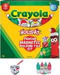 CreateOn Crayola PaintOn Holiday Magnetic Tiles, Magnetic Kids’ Building Toys, STEM Learning Travel Toys for Boys and Girls, 18-Piece Set
