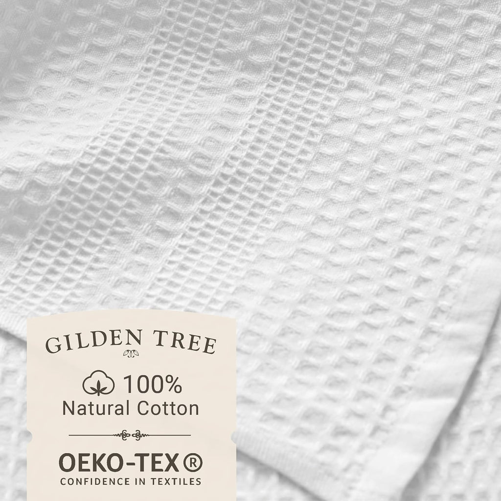 GILDEN TREE Waffle Bath Sheet Large Bath Towels Quick Dry Thin Body Towels, 40x80 Oversized Bath Towels for Adults, Classic Style (White)