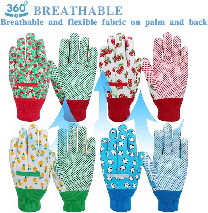 Kids Gardening and Garden Gloves for Toddler,Children's Yard Work Glove,Gift,Cute Pattern,Age3-8