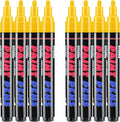 Yellow Paint Pens Paint Markers - 8 Pack Permanent Quick Dry Waterproof Marker Pens for Rocks Wood Fabric Plastic Canvas Glass Mugs Metal Tire Stone