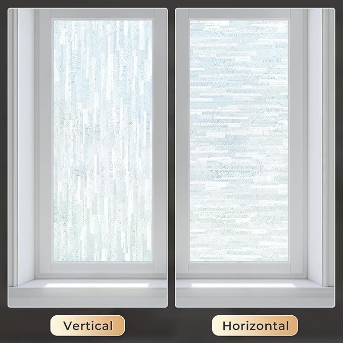 rabbitgoo Window Privacy Film, Frosted Glass Window Film Static Cling Covering, Non Adhesive Privacy Clings Vinyl, Removable Frosting Sticker for Home Decoration, White, 17.5 x 78.7 Inches