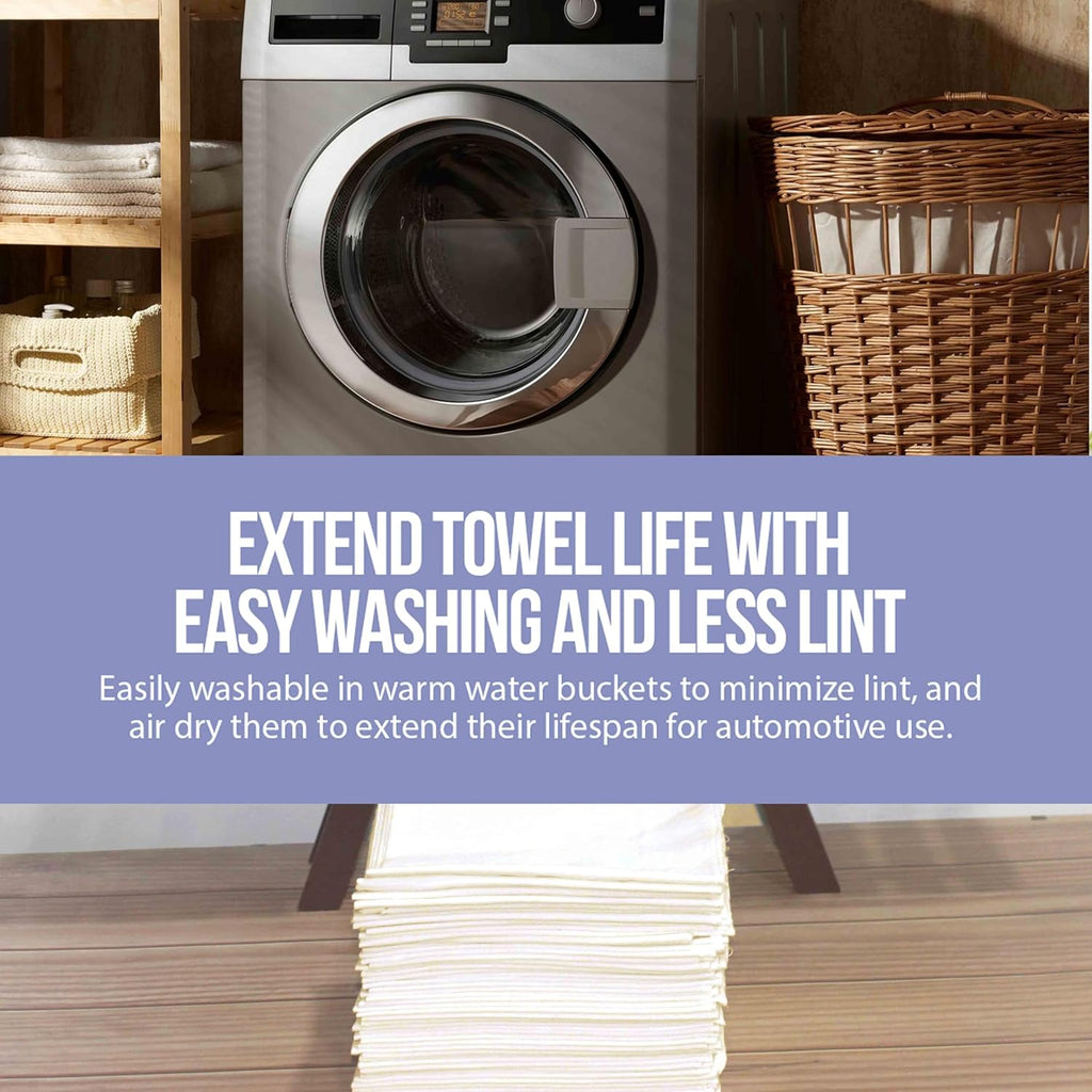 WHITEWRAP Shop Towels| Multipurpose Commercial and Residential Shop Cleaning|Car Wash, Polish, Housewares, Coffee Machine, Restaurant, Bathrooms, Electronics, Auto Garage | 50Pack 14"x12" Natural