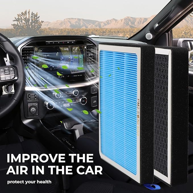CF11966 Cabin Air Filter with 2016 2017 2018 2019 2020 2021 2022 Chevy Silverado 1500 2500 3500 HD Tahoe Colorado Cruze Equinox Impala Malibu Blazer Cadillac GMC Carbon Accessories Air Filters