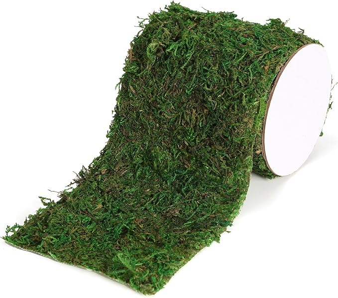 Moss Roll, Dried Moss for Crafts, Moss Table Runner for Fairy Gardens, Wedding Woodland Decor, Preserved Moss Mat for Table Decoration (4" W x 48" L)