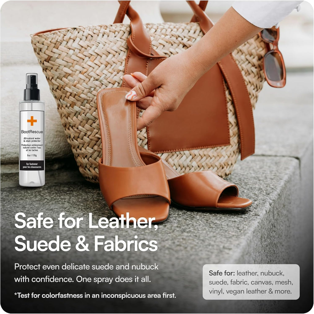 Boot Rescue All-Natural Protector Spray | Premium Waterproof + Stainproof Spray for Leather, Suede & Fabric | Protect Boots, Shoes & Bags | 6oz/170mL