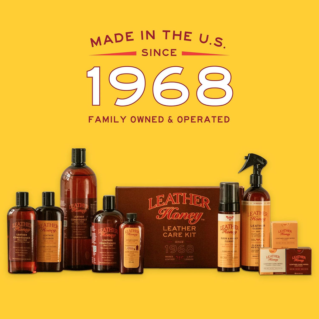 Leather Honey Cleaner Wipes: Clean Leather On-The-Go. 10 Cleaning Wipes for Leather, Faux & Vinyl: Any Color of Couches, Car Seats, Purses, Shoes & Bags. Made in the USA, Non-toxic & Ready-to-Use