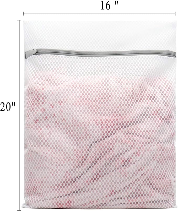 Muchfun 3Pcs Durable Honeycomb Mesh Laundry Bags for Delicates 16 x 20 Inches (3 Large)