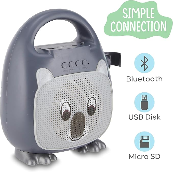 Singimals Kids Karaoke Speaker with Microphone - Unleash Your Child's Inner Superstar, Bluetooth v5.1, 12H Playtime, 5W Speaker, Multicolor LED Lighting, Kubby The Koala