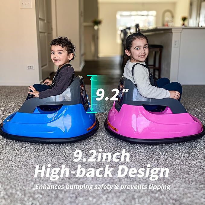 12V Kids Bumper Car, Electric Baby Bumper Car for Toddlers with Remote Control, 3 Speeds - Pink