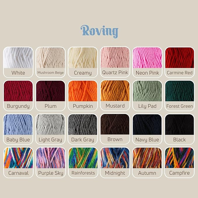 3 Skeins of Sensy Roving Yarn, 3.5 oz, 132 Yards, Gauge 5 Bulky (Black)
