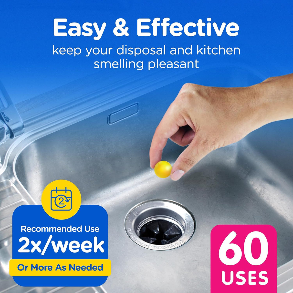 Compac Home Plink Garbage Disposal Cleaner and Deodorizer 60ct VALUE PACK - Lemon