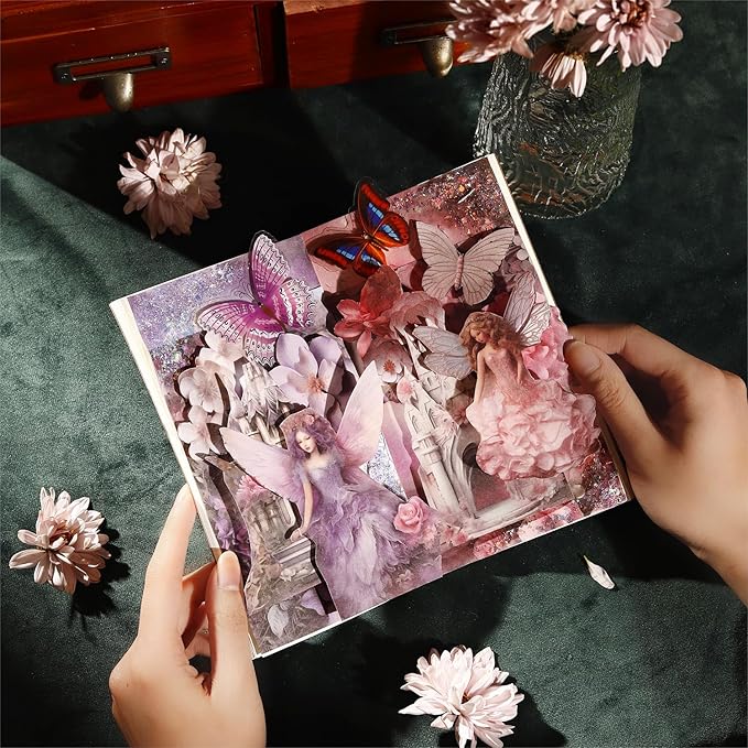 Colorful Flower Scrapbook Paper Set, 180 PCS Vintage Ephemera Pack for Junk Journaling, Scrapbooking, Crafting, DIY Projects, Diaries, and Art Supplies