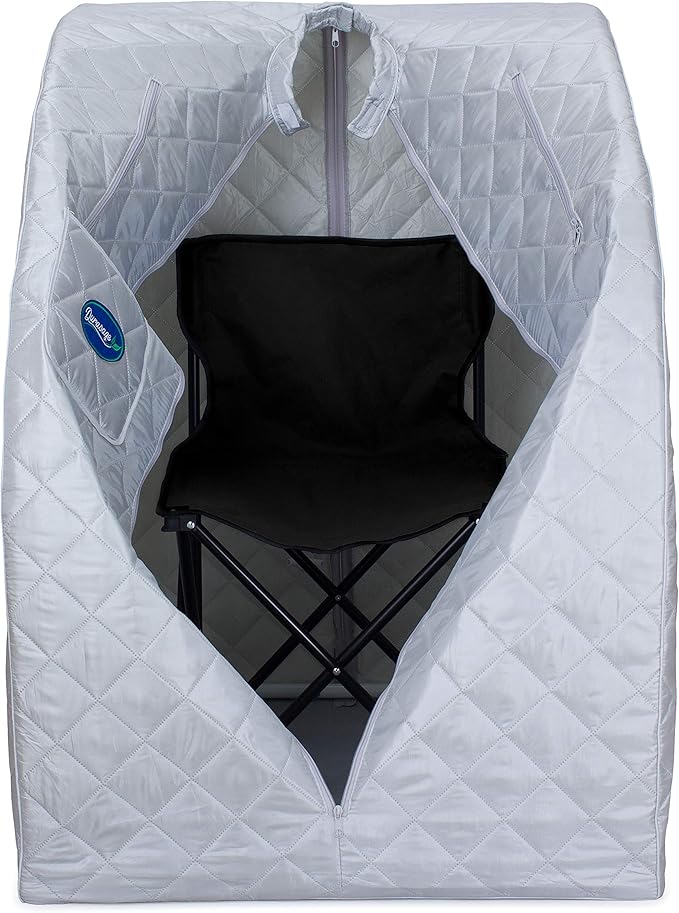 Durasage Portable Steam Sauna for Home - Personal Full Body Detox Sauna Tent with 800W Steam Generator, 60-Min Timer, Foldable Design & Chair for Relaxation
