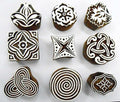 Craftsofindia® Wholesale Lot of 9 Wooden Block Stamps for Textile Printing/Scrapbooking/Henna Tattoo