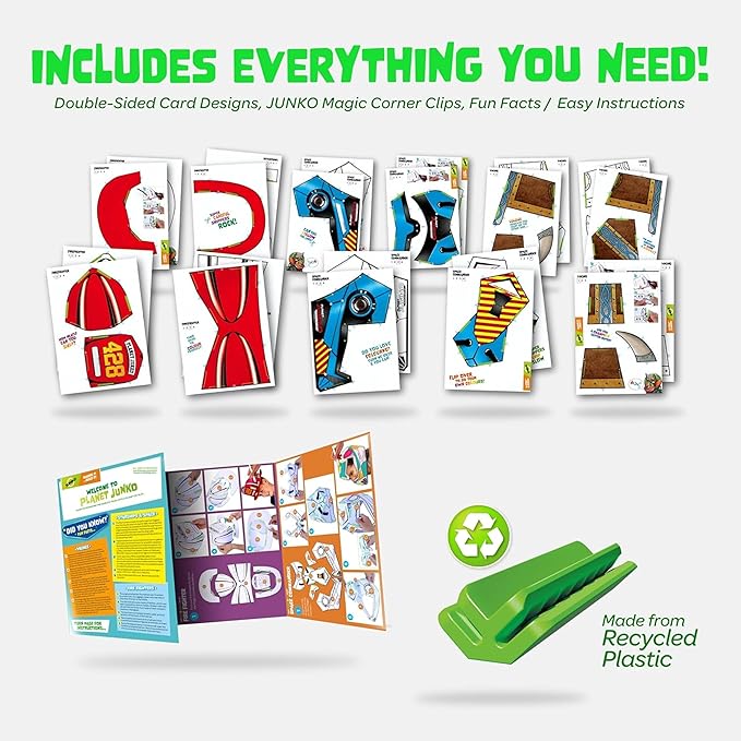 JUNKO Create Your Own Firefighter, Viking, and Space Action Helmet | Build and Color DIY Paper Craft Kit for Kids | Fun Rainy Day Activity