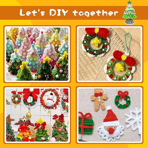 300 Pcs Pipe Cleaners Set, 5 Colors Pipe Cleaners Craft Set, Pipe Cleaner Chenille Stems Pipe Cleaners Craft Supplies for Art and Craft Projects Creative DIY Decorations