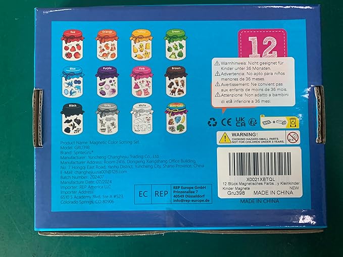 12 Pieces Magnetic Color Sorting Toys, 60 Color Magnets Educational Refrigerator Whiteboard for Baby Toddlers Kids Magnets