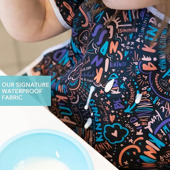 Bumkins Bibs - Toddler Bibs, Waterproof, Large for 1-3 Years, Short Sleeve