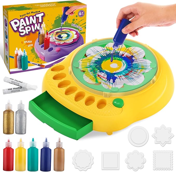 Arts and Crafts for Kids Ages 4-8,Paint Spin Art Machine Kit,Art Craft Set for 6-9 Year Old,Cool Painting Spinner Toys Kits Set,Art Supplies Birthday Gifts for Boy Girl Ages 6 7 8 9 10 11 12 Green