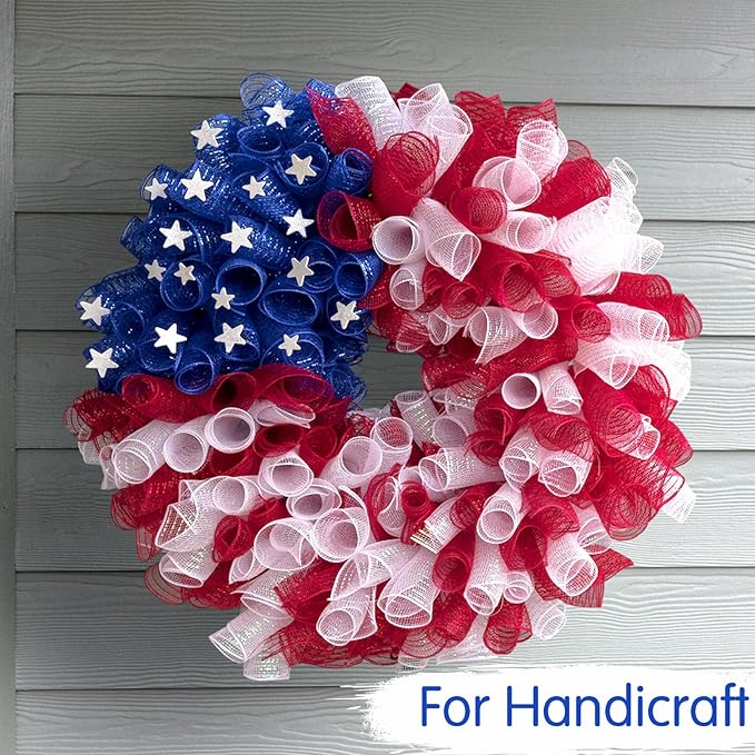TONIFUL 2 Rolls 10 Inch Hotpink Decorative Mesh Ribbbon Rolls, Fabric Mesh with Foil for Wreath Supplies, Front Door Wreath Crafts Tree Decor Christmas NewYears Halloween Decoration (10 yds/roll)