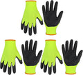 HANDLANDY 3 Pairs Kids Gardening Gloves Latex Free, Nitrile Coated Children Toddler Garden Yard Work Gloves for Little Girls Boys (Size S, Black-Green)