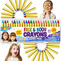 JOYIN 24 Colors Face Paint Safe & Non-Toxic Face and Body Crayons (Large Size 3 inch) Ultimate Party Pack Including 6 Metallic Colors for Birthday Toy Makeup Party Suppiles, Gifts for Kids Girls Boys